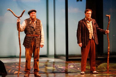 Randy Hughson (left) as Corin and Ben Carlson as Touchstone in As You Like It. Photography by David Hou. Image property of Stratford Shakespeare Festival